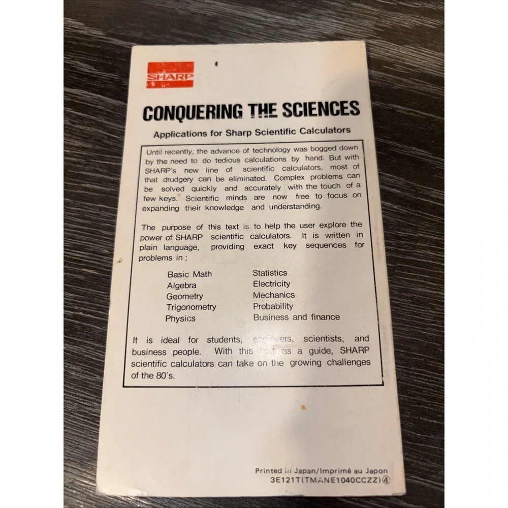 1984 Sharp Conquering‎ The Sciences For EL-506P, EL-510S, EL-515S